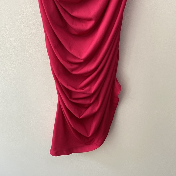 NWT Zara Side Flower Pink Draped Dress, Size S - Picture 13 of 15